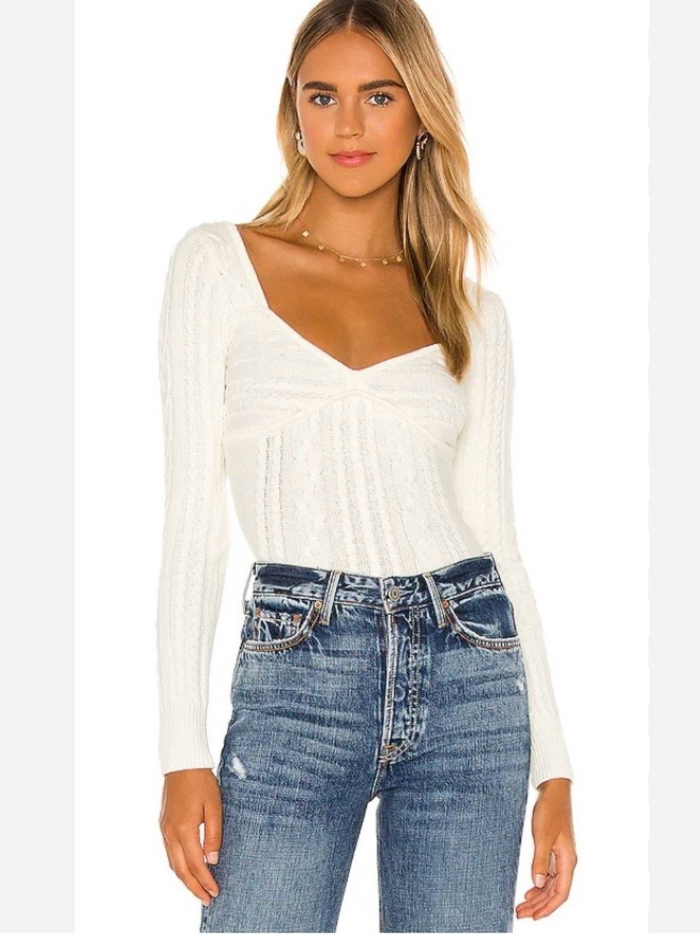 MAJORELLE Fallone Sweater in Cream size medium - Picture 4 of 10